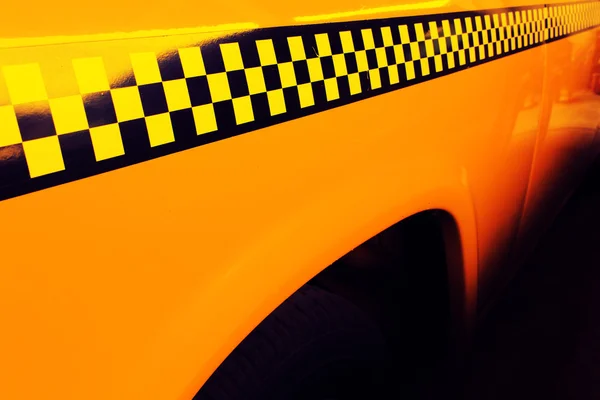 Žlutá Taxi Taxi, Detail na straně Taxi Checker — Stock fotografie
