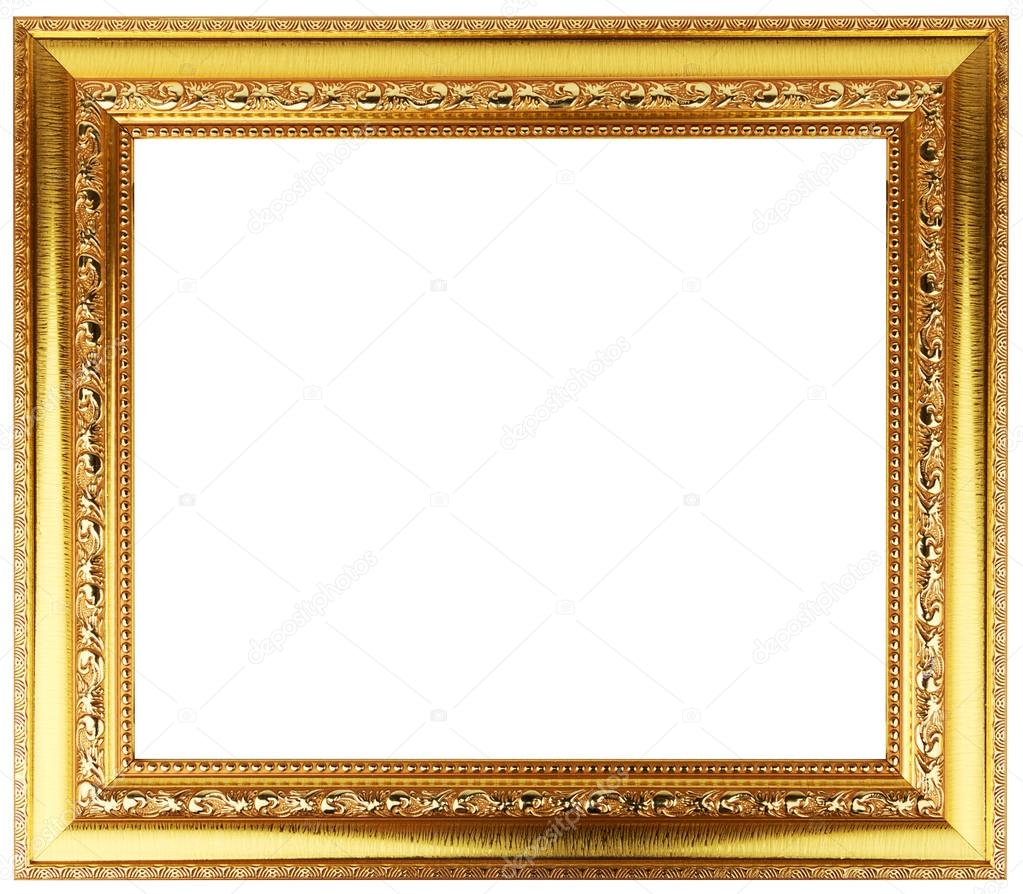Gold vintage frame isolated on white. Gold frame Louis abstract design ...