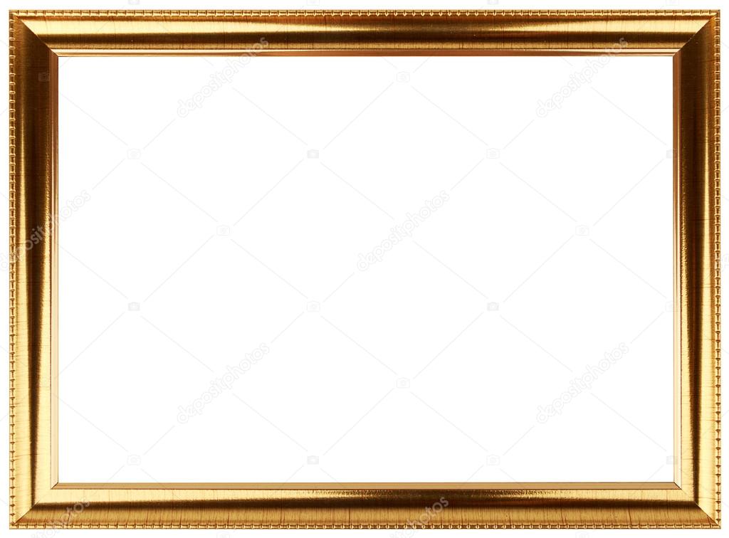 Gold vintage frame isolated on white. Gold frame Louis abstract design.