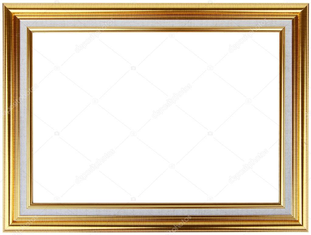 Gold vintage frame isolated on white. Gold frame Louis abstract design.