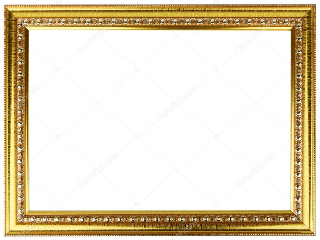 Gold vintage frame isolated on white. Gold frame Louis abstract design.