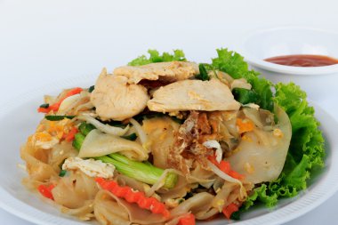 Tavuk ile tavada kızartılmış erişte pirinç Tay Street gıda.