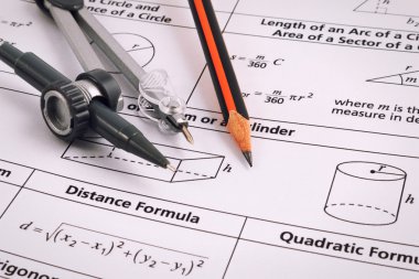Matematik denklemler yakın çekim. Ev ödevi. Matematik Problem çözme.