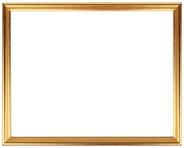Золота вінтажна рамка ізольована на білому. Золота рамка простий дизайн . — стокове фото