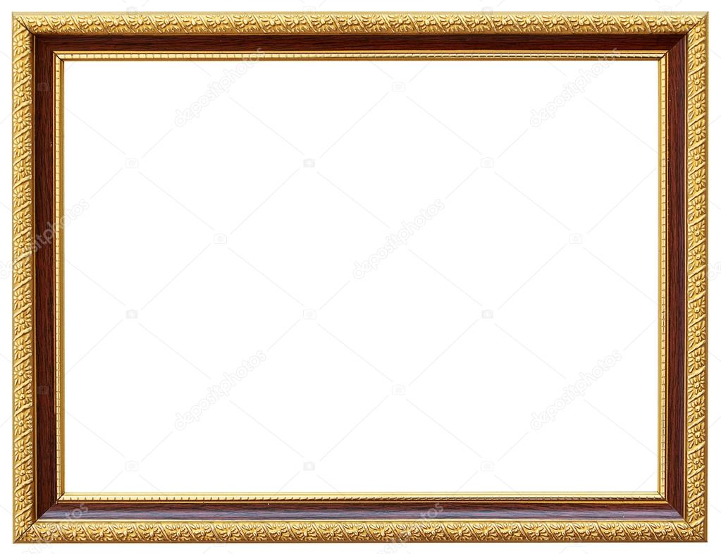 Wood vintage frame isolated on white. Wood frame simple design.