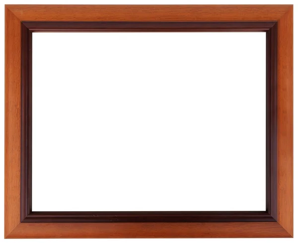 Brown frame. Mahogany picture frame isolated on white color. — Stock Photo, Image