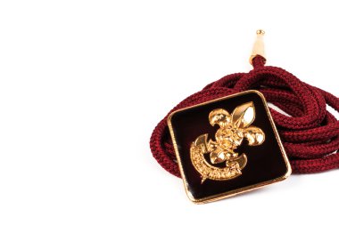 Vintage boy scouts badge isolated on white background.