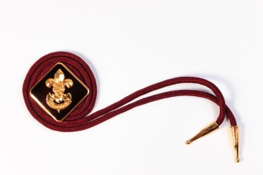 Vintage boy scouts badge isolated on white background.