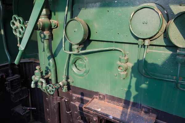Details voor een vintage steam train cabine. — Stockfoto