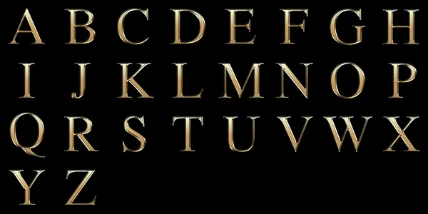 Altın mat harf A-Z, takı font koleksiyonu.