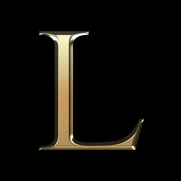 Gouden mat letter L, juwelen lettertypeset. — Stockfoto