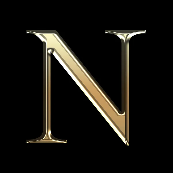 Золотая матовая буква N, коллекция ювелирных изделий . — стоковое фото
