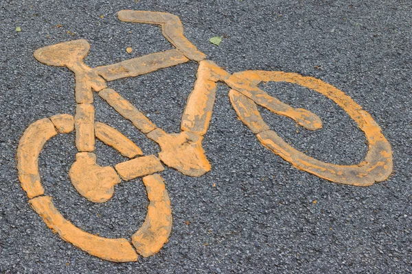 Sinalização de ciclovia na rua . — Fotografia de Stock