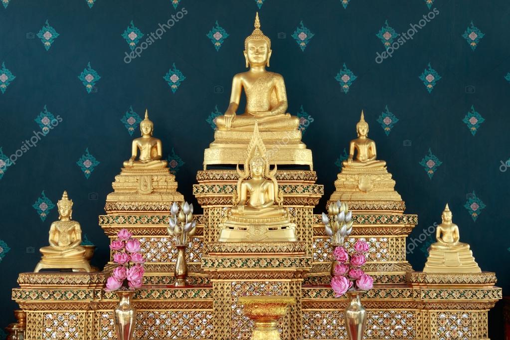 Set of home altar table. Buddha altar table. Set of buddha images ... Set of home altar table. Buddha altar table. Set of buddha images ...