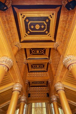 Geçmişte Myanmar'da kralın sarayı. Kambawzathardi altın saray. Kambodza Thadi Palace, Bago Kanbawzathadi Sarayı, Myanmar.