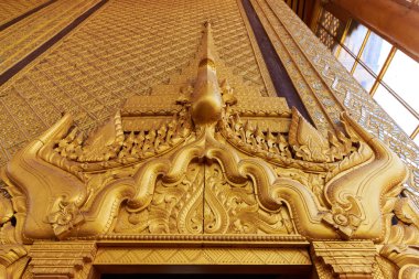 Geçmişte Myanmar'da kralın sarayı. Kambawzathardi altın saray. Kambodza Thadi Palace, Bago Kanbawzathadi Sarayı, Myanmar.