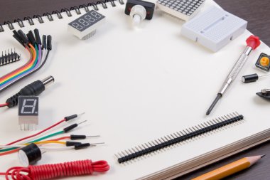 Diy Elektronik Kit , Robot sensör ve araçları çeşitli mikro denetleyici tabanında yapılan. Closeup.