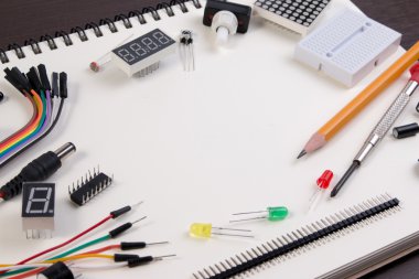 Diy Elektronik Kit , Robot sensör ve araçları çeşitli mikro denetleyici tabanında yapılan. Closeup.