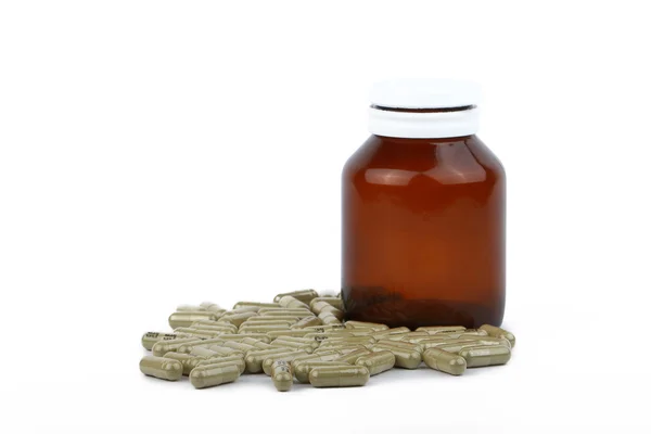 Brown Herb Capsule Medicine — Stock Photo, Image