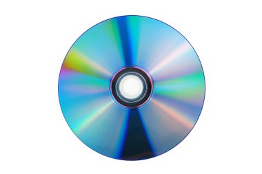 Black CD, DVD disc close-up isolated on white background