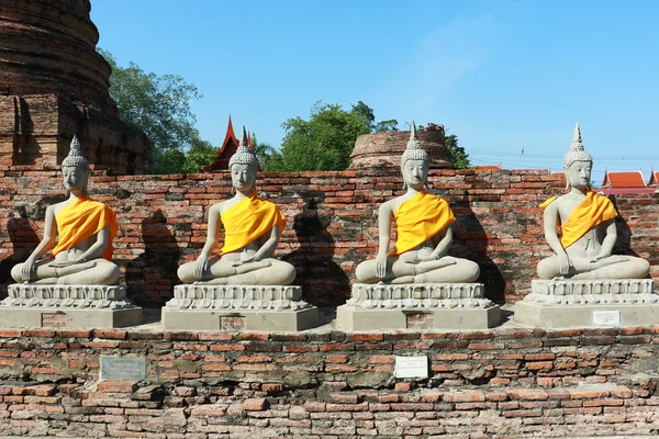 Cast stone Buddha statue of Wat Yai Chai Mongkhon in Ayutthaya, Thailand — Stockfoto