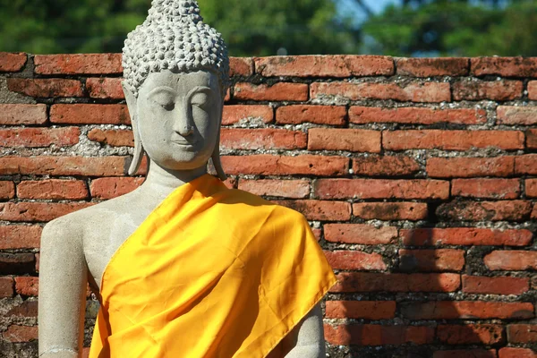 Cast stone Buddha statue of Wat Yai Chai Mongkhon in Ayutthaya, Thailand — Stok fotoğraf