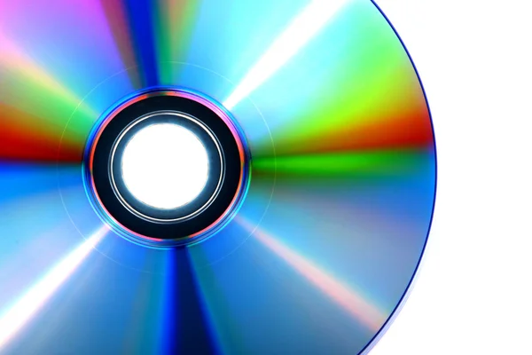 CD nero, primo piano disco DVD isolato su sfondo bianco — Foto Stock