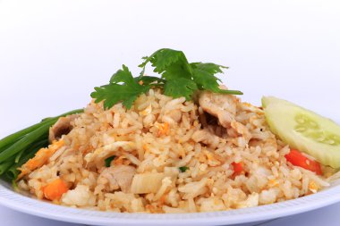 Geleneksel Tay tarzı Fried rice domuz Tayland ile