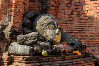 Buda Wat Worachet Tapınağı, antik Siam medeniyet Ayutthaya Tayland Başkanı