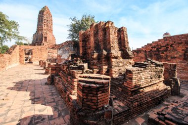 Stupas pagoda, pagoda Wat Worachet Tapınağı, antik Siam medeniyet Buda heykeli
