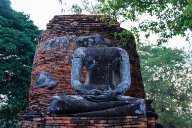 Şehir kurma kalır, Wat Phra Sri Sanphet Tapınağı Ayutthaya, Tayland (Phra Nakhon Si Ayutthaya Buda heykeli)