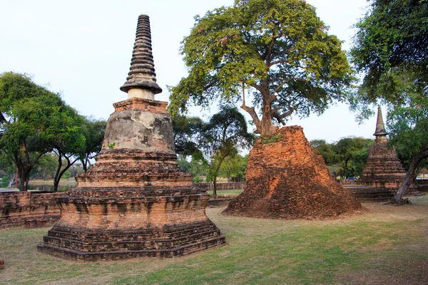 Ruiny Phra Ram chrám (Wat Phra Ram) v provincii Ayutthaya, Thajsko — Stock fotografie