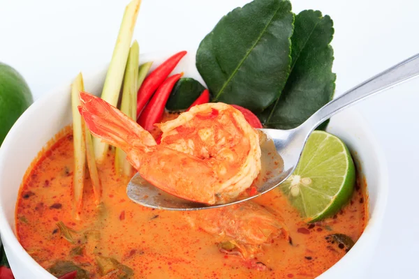 Zuppa di gamberi tailandesi con citronella (Tom Yum Goong ) — Foto Stock