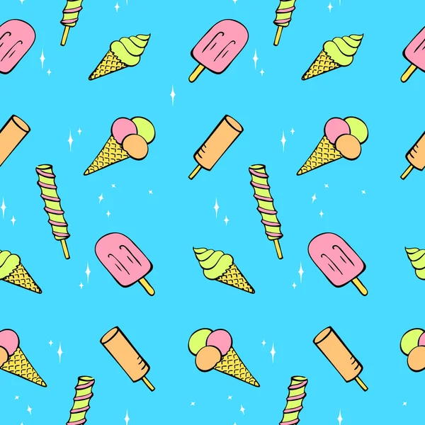 Seamless pattern of pretty ice cream