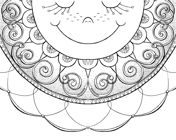 Sketch of smiling sun — Stock Photo, Image