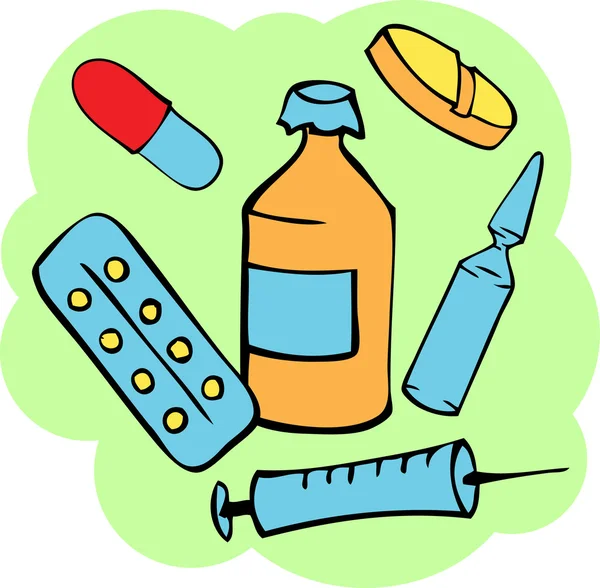 Vector set of drugs — Stock Vector