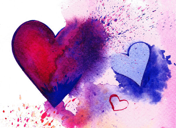 Watercolour bright heart