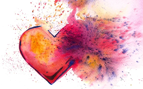 Akvarell világos szív — Stock Fotó