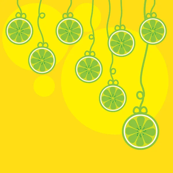 Desenhos Animados Pretty Lime Limões Fundo Cal Vetor Papel Parede — Vetor de Stock