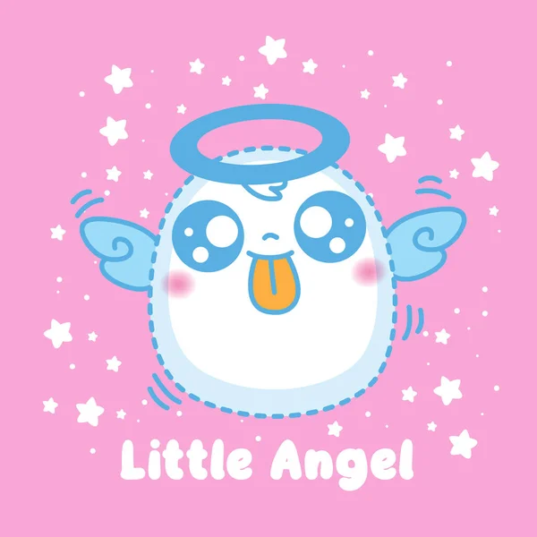 小さな天使の漫画のキャラクター ベクトルイラスト — ストックベクタ