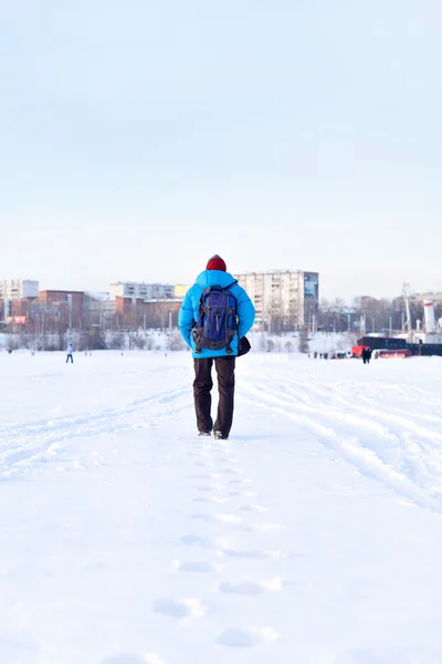 Photographer man in a winter season — Stock Photo, Image