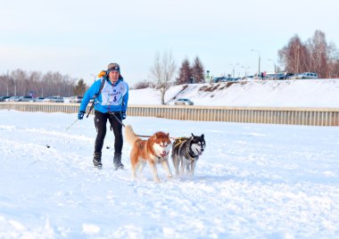 Irkutsk, Rusya Federasyonu - 5 Mart 2016: 17:00 Baykal yarış