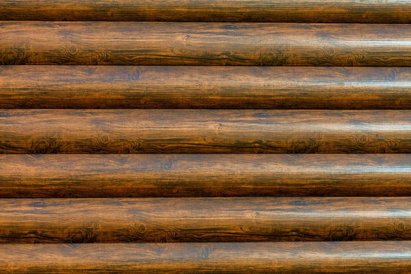 Nova textura de log como fundo com uma cópia do espaço. Brown textura logs horizontais . — Fotografia de Stock