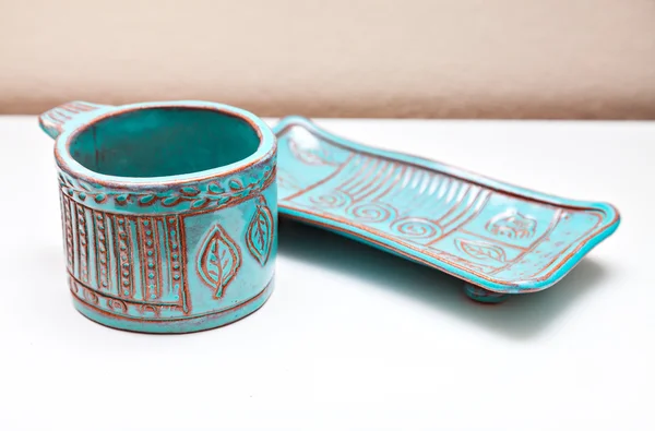 Louça de cerâmica artesanal . — Fotografia de Stock