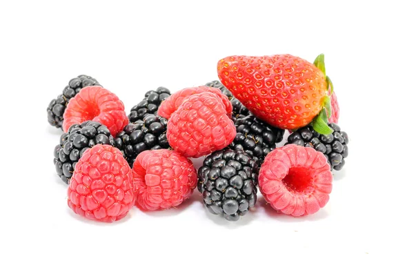 草莓黑莓树莓果实 — 图库照片