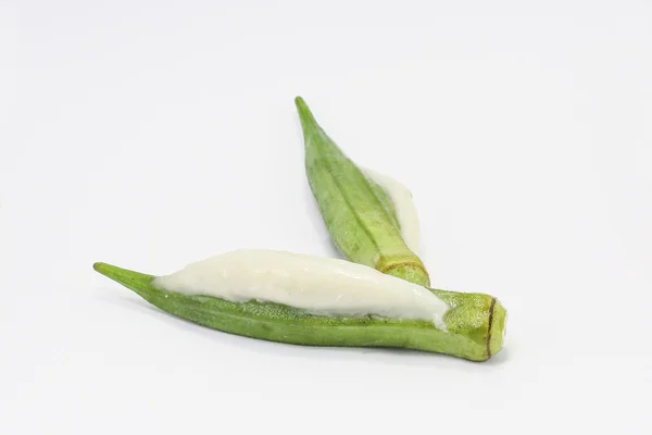 Okra ripieno con pesce — Foto Stock