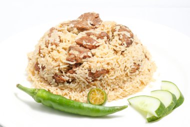 Sığır eti Biryani Tehari pirinç