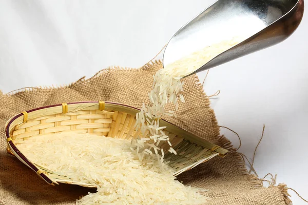 Bílá dlouhozrnná rýže — Stock fotografie
