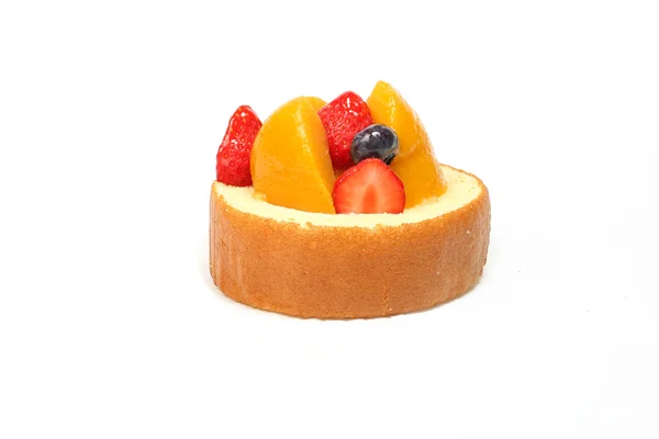 과일 크림 롤 케이크 — 스톡 사진