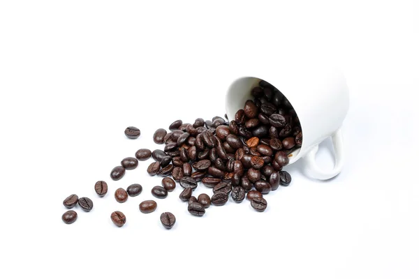 Grano de café entero en taza —  Fotos de Stock